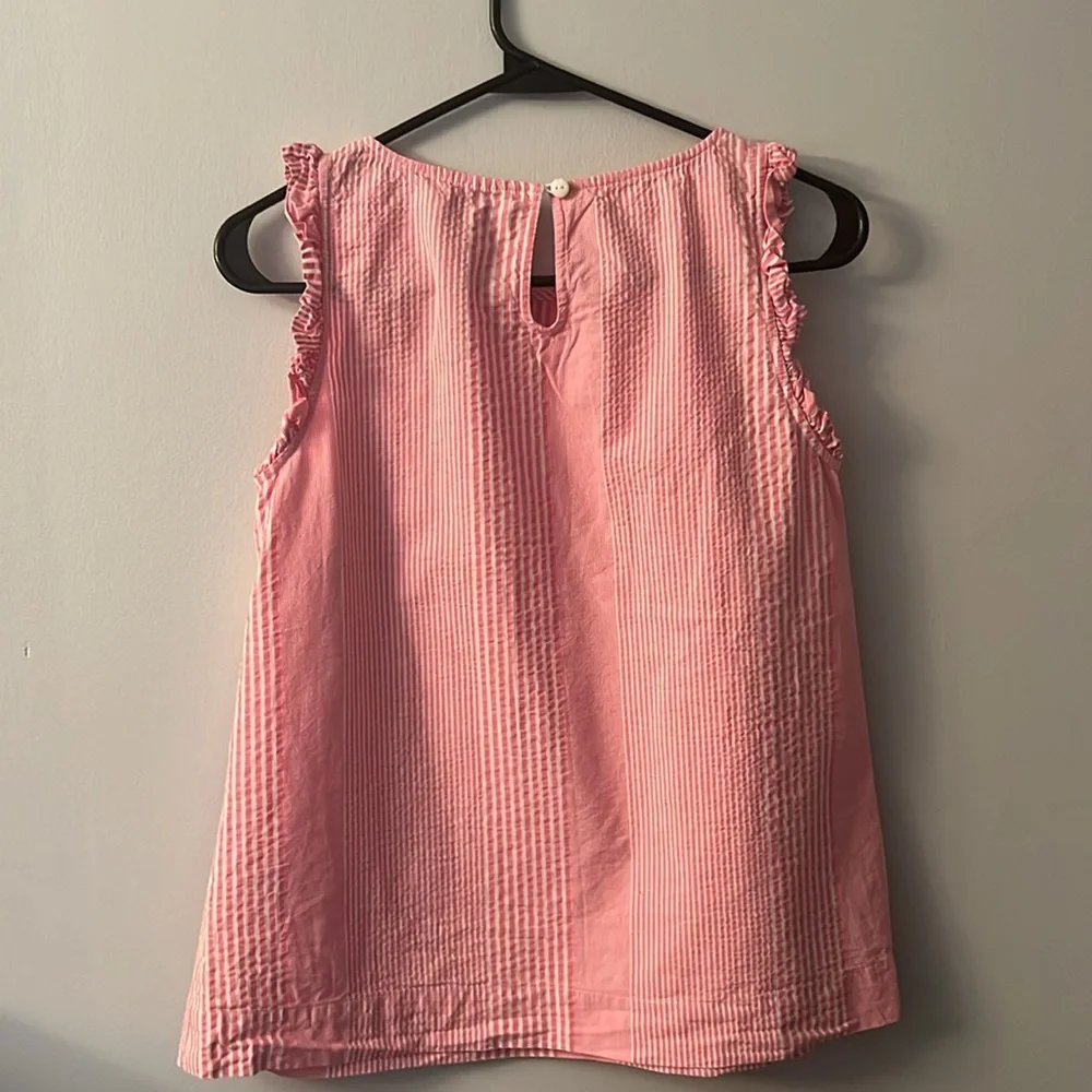 Vineyard Vines Pink and White Striped Sleeveless Top-2